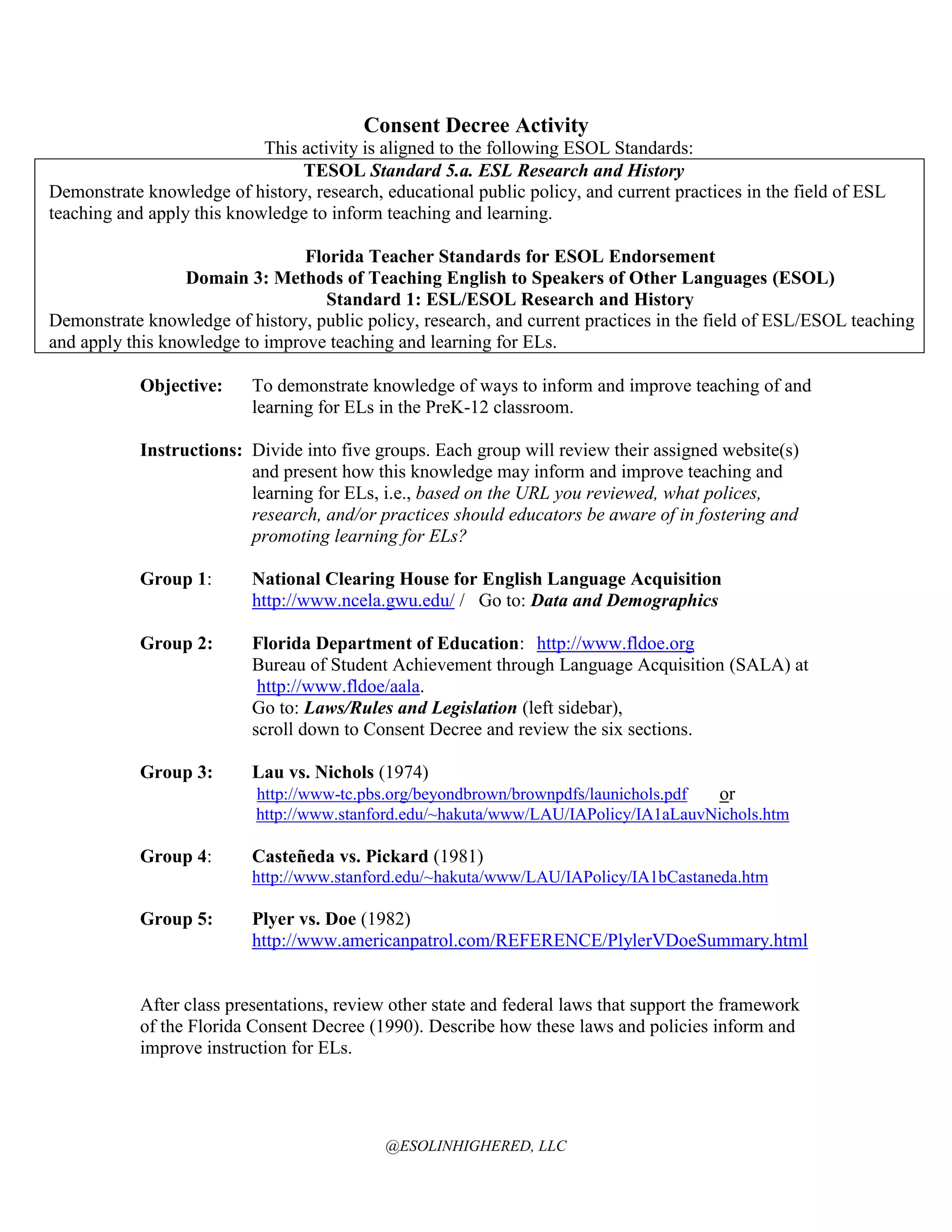 Consent Decree Activity | PDF