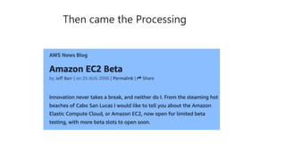 Then came the Processing
 