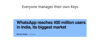 Everyone manages their own Keys
 