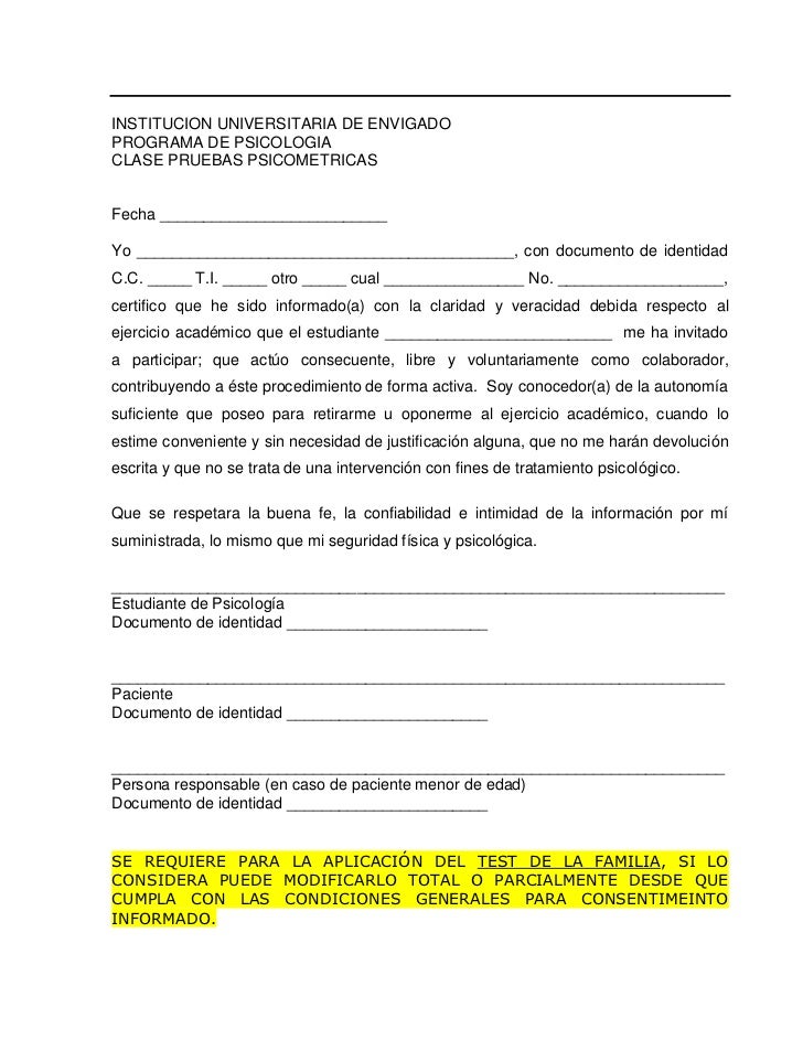 Consentimiento informado general Consentimiento informado general
