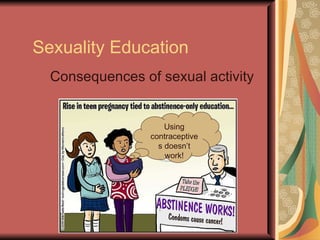Sexuality Education Consequences of sexual activity Using contraceptives doesn’t work! 