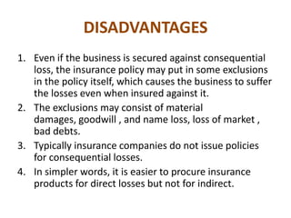 Consequential loss policy in relation with fire insurance | PPT