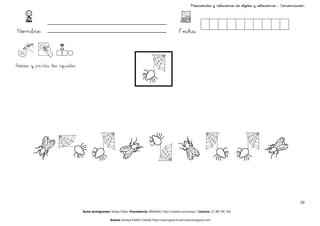 Propiedades y relaciones de objetos y colecciones - Conservación




Nombre:                                                                                       Fecha:



Rodea y pinta los iguales




                                                                                                                                                                   10

                            Autor pictogramas: Sergio Palao Procedencia: ARASAAC http://catedu.es/arasaac/ Licencia: CC (BY-NC-SA)

                                              Autora: Amaya Padilla Collado http://www.garachicoenclave.blogspot.com
 