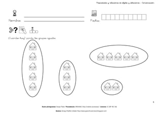 Propiedades y relaciones de objetos y colecciones - Conservación




Nombre:                                                                                      Fecha:



¿Cuántos hay? pinta los grupos iguales




                                                                                                                                                                   6

                           Autor pictogramas: Sergio Palao Procedencia: ARASAAC http://catedu.es/arasaac/ Licencia: CC (BY-NC-SA)

                                             Autora: Amaya Padilla Collado http://www.garachicoenclave.blogspot.com
 