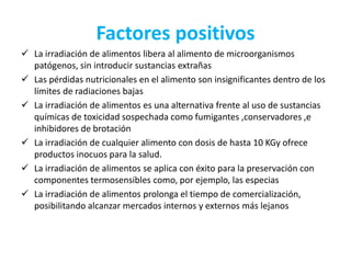 Conservación de alimentos por irradiación | PPTX