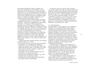 peso molecular (glucosa, fructosa, sorbitol, etc.)
favorecen la ganancia de azúcar debido a la fácil
penetración de las moléculas; así el principal efecto
del proceso va a ser un enriquecimiento en sólidos en
lugar de una deshidratación. Por el contrario, solutos
de alto peso molecular favorecen la pérdida de agua
frente a la ganancia de sólidos, resultando en un
producto con bajo contenido de soluto.
Los diferentes solutos exhiben además diferentes
capacidades para reducir la aw (Chirife et al., 1980).
La Figura 1 muestra las cantidades (en g de soluto/g
de soluto + g de agua) x 100) necesarias para
controlar la aw en el rango 0,75-0,98 para varios
humectantes comunes. También se representa el efecto
del agregado de cloruro de sodio en la disminución de
la aw. Puede observarse que la selección de una alta
aw reduce considerablemente las cantidades
necesarias de soluto. A medida que la aw disminuye,
las mayores cantidades de humectante requeridas
imparten al alimento un intenso sabor dulce (que
depende de la clase de azúcar o poliol utilizado), o un
intenso sabor salado si se usa cloruro de sodio como
humectante.
Algunas soluciones alternativas para este problema
incluyen (Argaiz et al., 1995):
• el uso de un valor de aw tan alto como sea posible
(compatible con la estabilidad del producto);
• la elección del azúcar con menor gusto dulce. Los
sólidos del jarabe de maíz y la dextrosa son menos
dulces que los azúcares comunes. La glucosa es
menos dulce que la sacarosa;
• el reemplazo total o parcial del azúcar por otro
humectante con menos gusto dulce;
• el uso de otros métodos para ajustar la aw, como
combinaciones de ósmosis y secado;
• el balance de la relación ºBrix de la fruta/acidez
para lograr máxima aceptabilidad.
Otro punto a tener en cuenta es que la barrera
«aw» puede cambiar a lo largo del almacenamiento del
producto cuando se utiliza sacarosa como humectante.
La sacarosa se hidroliza originando glucosa y fructosa
(Montes de Oca et al., 1991). La hidrólisis disminuye
la aw de la fruta conservada debido a la mayor
capacidad de la glucosa y de la fructosa para reducir
la aw, incrementando el efecto de la barrera en el
crecimiento microbiano. Es importante notar que la
glucosa y la fructosa tienen la misma capacidad para
disminuir la aw (Chirife et al., 1981).
6.3 Antimicrobianos
El ácido sórbico, el ácido benzoico y los compuestos
sulfitados son los antimicrobianos más comunes
utilizados en la formulación de las FAH y FHI. Se
usan principalmente para inhibir el crecimiento de
hongos y levaduras. La acción de estos conservadores
depende fuertemente del pH, siendo más activos
contra los microorganismos en los alimentos ácidos.
En particular, el efecto antimicrobiano de los ácidos
débiles se debe parcialmente a su influencia en el pH
del alimento y parcialmente al efecto del ácido mismo
atribuido a la forma no disociada del ácido. Este
permea la membrana celular actuando como
transportador de protones.
El ácido sórbico se degrada apreciablemente en
función del tiempo, la temperatura y el pH durante el
almacenamiento de las frutas conservadas, perdiendo
su efectividad como obstáculo (Gerschenson et al.,
1986). Por ejemplo, después de cuatro meses de
almacenamiento a 27 °C, la destrucción del ácido
sórbico es de aproximadamente 40 por ciento en
ananá y en durazno de alta humedad.
Los sulfitos (dióxido de azufre, metabisulfito de
sodio, sulfito de sodio y de potasio, bisulfito de
potasio o de sodio y metabisulfito de potasio) tienen
varias funciones. Previenen las reacciones de
13
Manual de capacitación
 