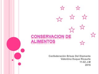 Confederación Brisas Del Diamante
Valentina Duque Ricaurte
11-02 J.M
2016
 
