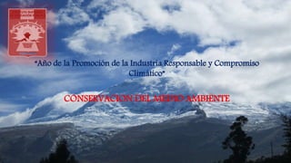“Año de la Promoción de la Industria Responsable y Compromiso
Climático”
CONSERVACION DEL MEDIO AMBIENTE
 