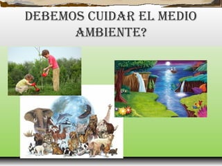 DEBEMOS CUIDAR EL MEDIO
AMBIENTE?
 