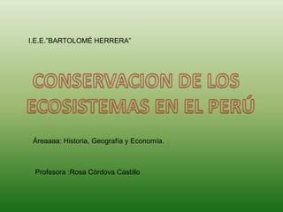 I.E.E.”BARTOLOMÉ HERRERA”




 Áreaaaa: Historia, Geografía y Economía.



 Profesora :Rosa Córdova Castillo
 