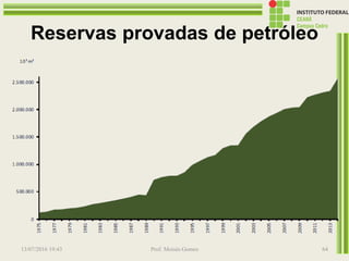 Reservas provadas de petróleo
13/07/2016 19:43 Prof. Moisés Gomes 64
 