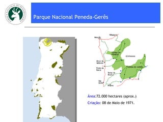 Parque Nacional Peneda-Gerês Área :72.000 hectares (aprox.) Criação : 08 de Maio de 1971. 