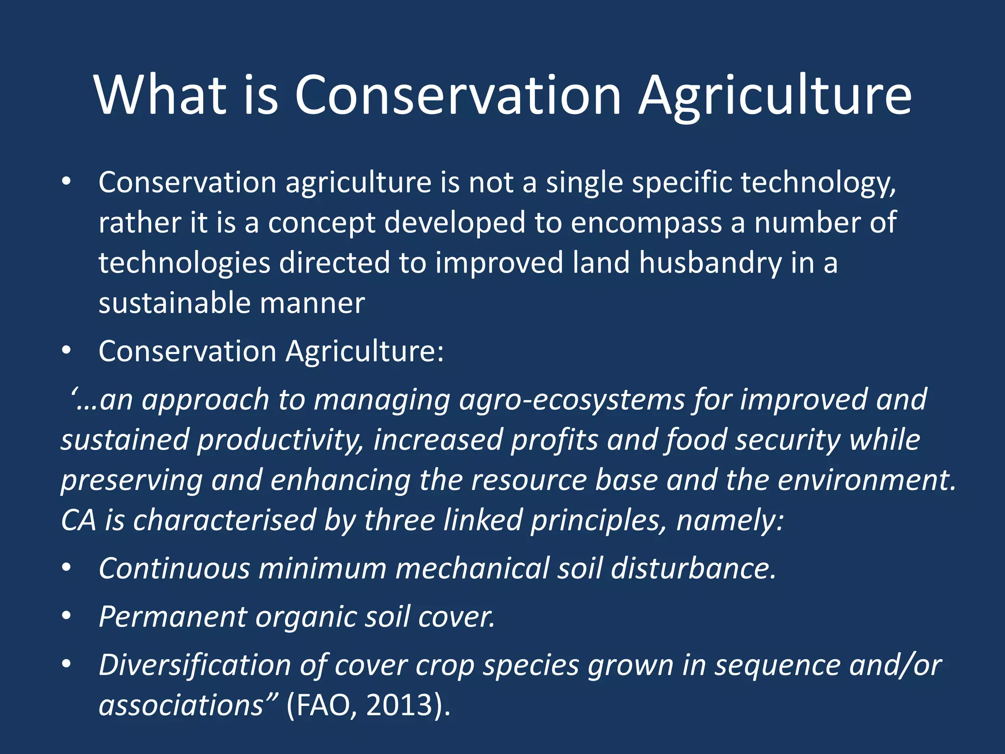 Conservation Agriculture a sustainable practice for africa’s ...