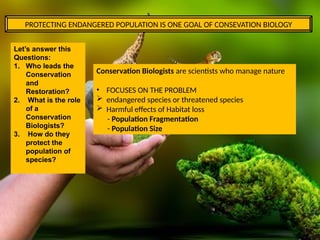 Conservation Biology and Restoration Ecology: Protecting Biodiversity ...