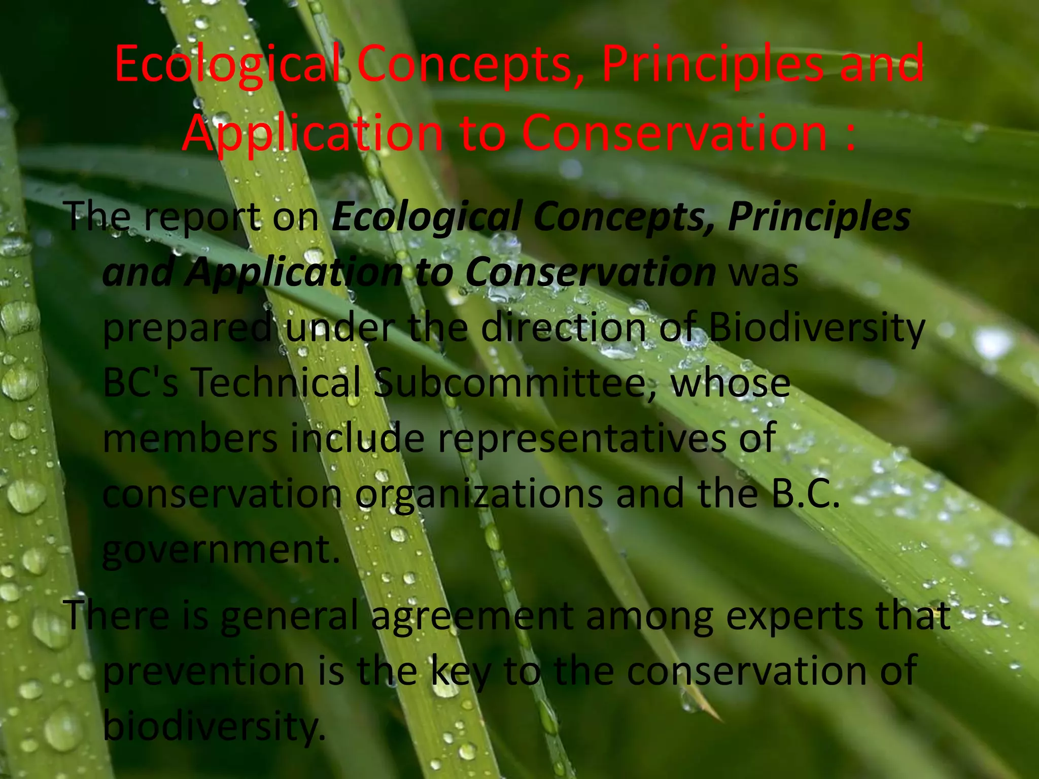 Conservation of biodiversity | PPSX