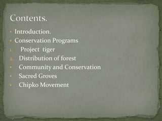 Conservation of forest and wild life 2anuj | PPTX