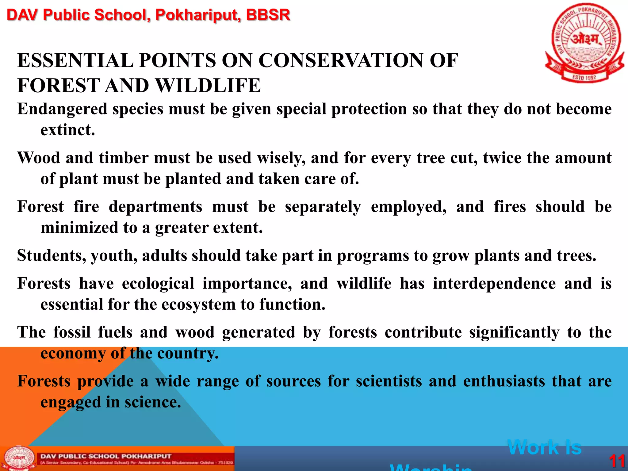 Conservation of forests and wildlife | PPTX