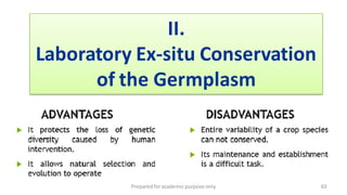 Preparedforacademic purpose only 63
II.
Laboratory Ex-situ Conservation
of the Germplasm
 
