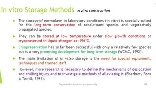 0
Preparedforacademic purpose only 84
in vitro conservation
 