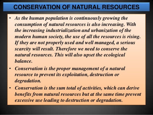 Conservation of natural