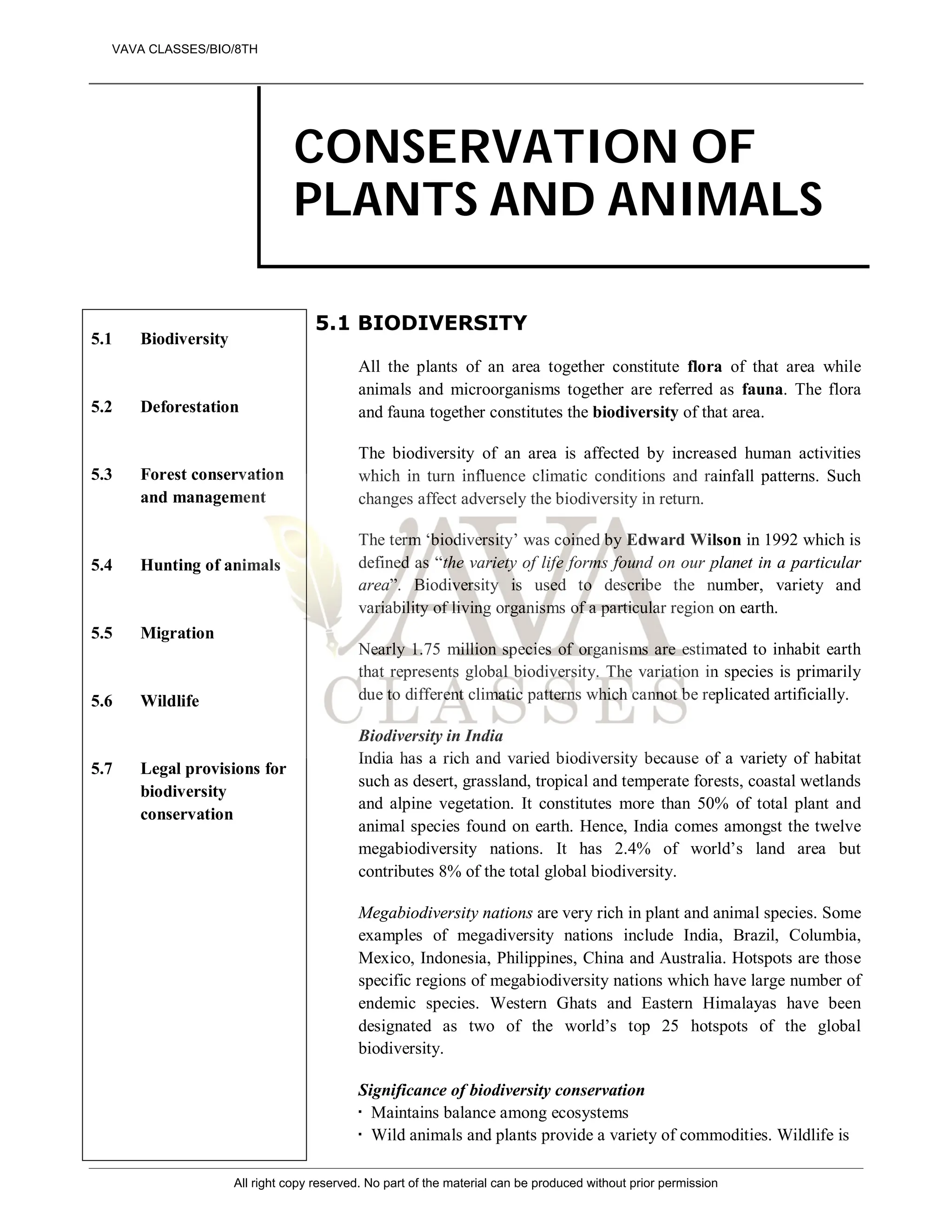 conservation of plants and animals class 8 notes pdf | PDF ...