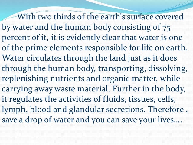 Conservation of water