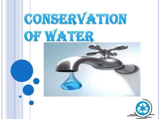 Conservation of water ppt by shravani patil