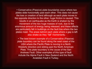 Conservative (Passive) Plate Boundaries