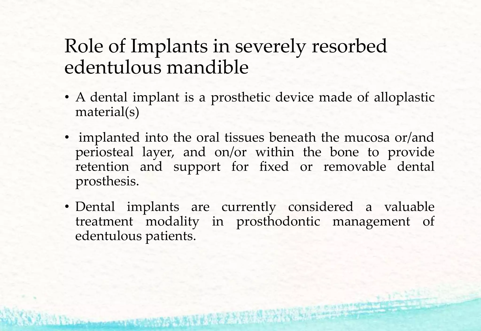 Conservative prosthodontic procedures to improve mandibular denture ...
