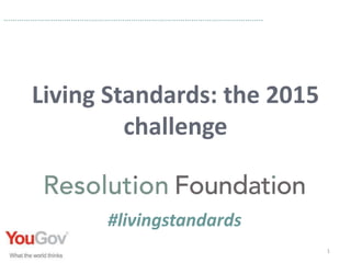 ……………………………………………………………………………………………………..
Living Standards: the 2015
challenge
1
#livingstandards
 