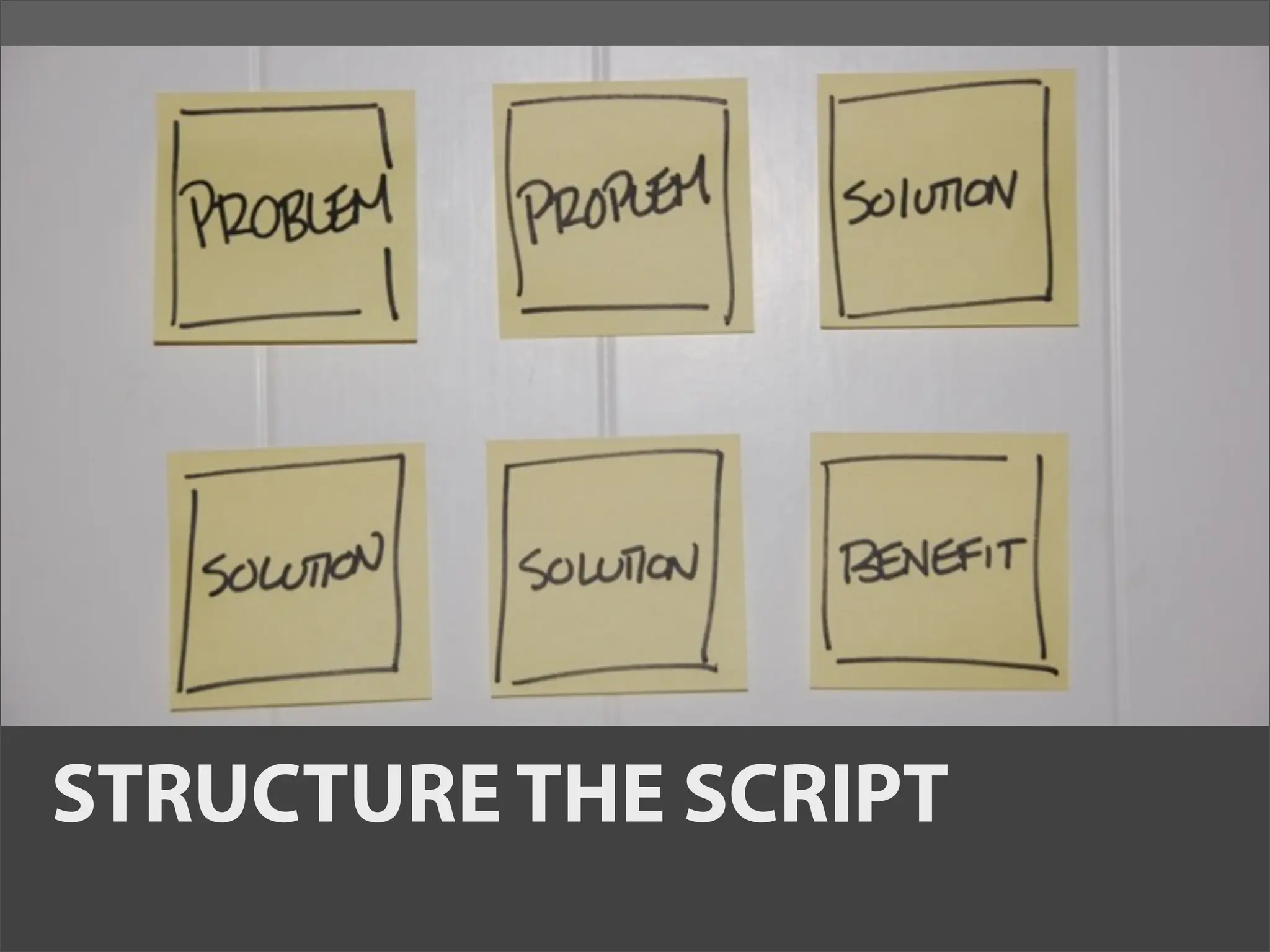 STRUCTURE THE SCRIPT
 