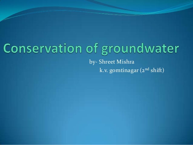 groundwater conservation essay