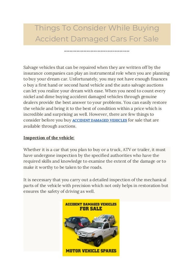 where can i buy damaged cars