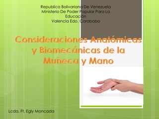Republica Bolivariana De Venezuela
               Ministerio De Poder Popular Para La
                            Educación
                     Valencia Edo. Carabobo




Lcda. Ft. Egly Moncada
 