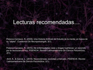 Consideraciones reliminares neuropsicologia para principiantes 2011