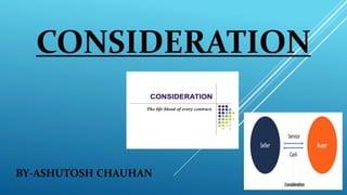 CONSIDERATION
BY-ASHUTOSH CHAUHAN
 