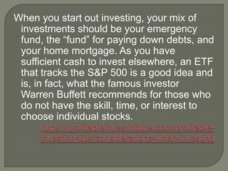 Considerations When Investing