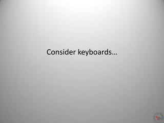 Consider keyboards…
 