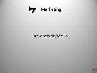 Marketing
Draw new visitors in.
 
