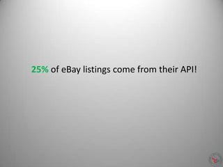 25% of eBay listings come from their API!
 