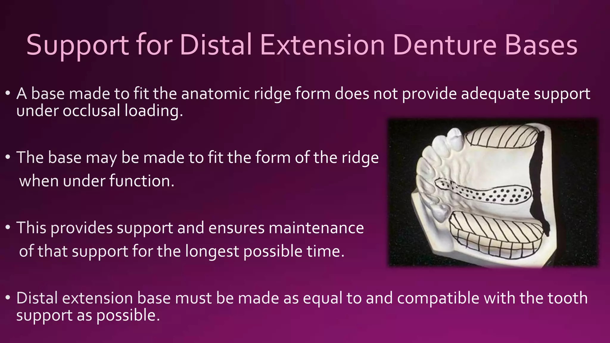 Support for Distal Extension Denture Bases
 