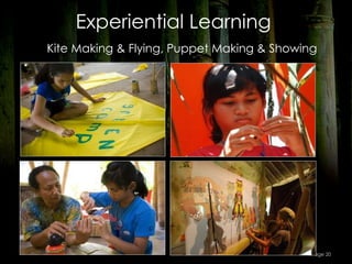 Experiential Learning
Kite Making & Flying, Puppet Making & Showing




                                            Page 20
 