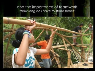 and the importance of teamwork
 “how long do I have to stand here?”




                                       Page 54
 