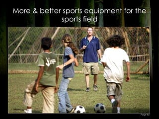 More & better sports equipment for the
             sports field




                                    Page 85
 