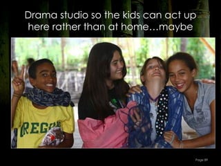 Drama studio so the kids can act up
here rather than at home…maybe




                                  Page 89
 