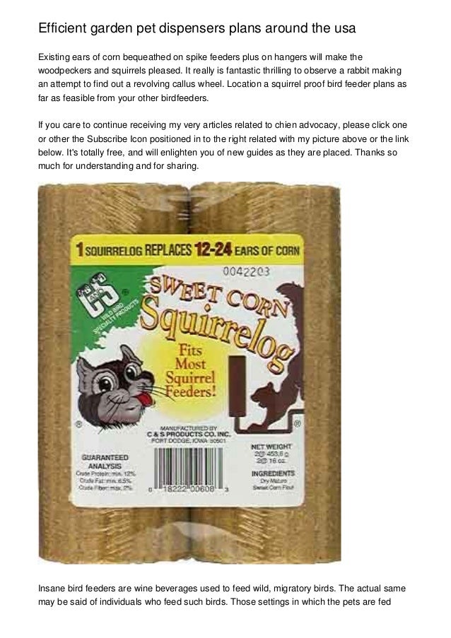 Efficient Garden Pet Dispensers Plans Around The Usa