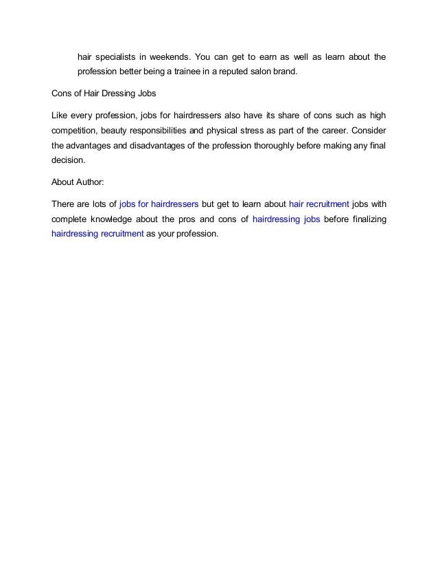 2 hair hairdresser job description