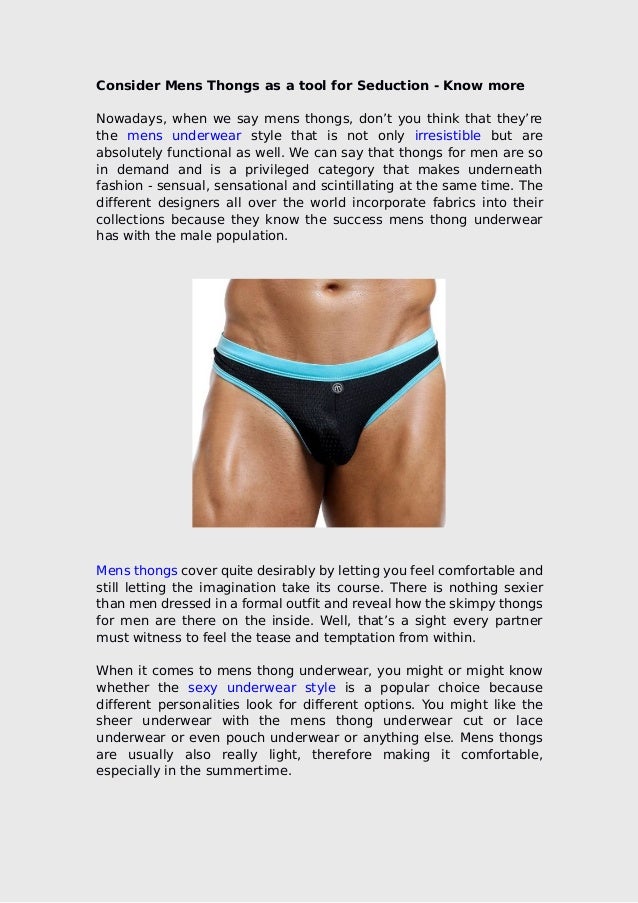 Consider Mens Thongs As A Tool For Seduction Know More
