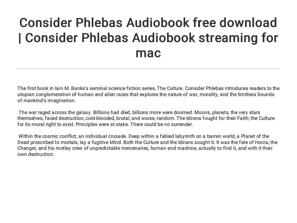 consider phlebas series