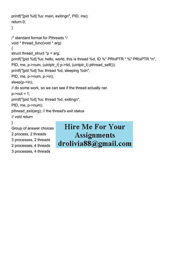 Consider the fork_examplec code under Example code for pr.pdf